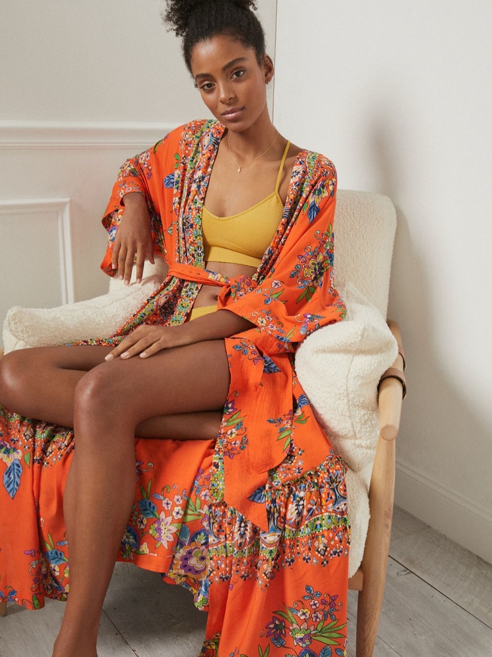 ANTHROPOLOGIE EMMANUELLE ROBE IN ORANGE